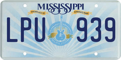 MS license plate LPU939
