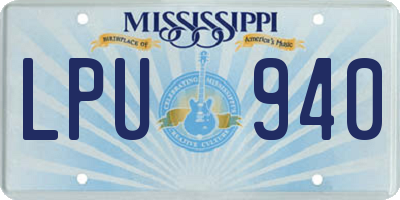 MS license plate LPU940