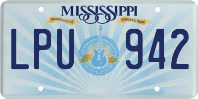 MS license plate LPU942
