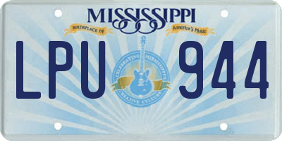 MS license plate LPU944