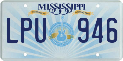 MS license plate LPU946