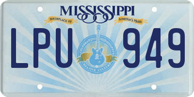 MS license plate LPU949