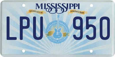 MS license plate LPU950