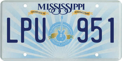 MS license plate LPU951