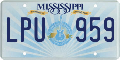 MS license plate LPU959