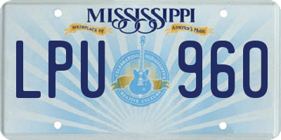 MS license plate LPU960
