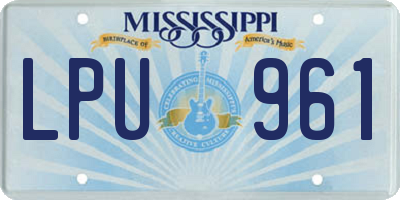 MS license plate LPU961