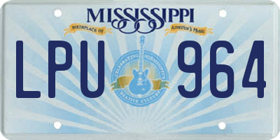 MS license plate LPU964