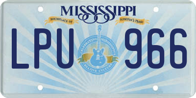 MS license plate LPU966