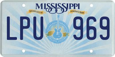 MS license plate LPU969
