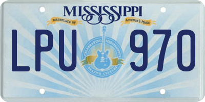 MS license plate LPU970