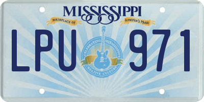 MS license plate LPU971