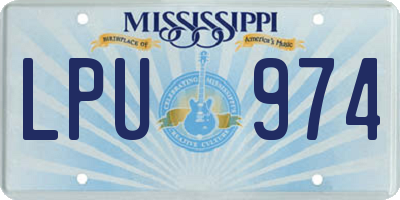 MS license plate LPU974