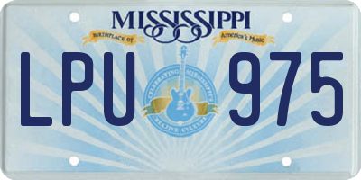 MS license plate LPU975