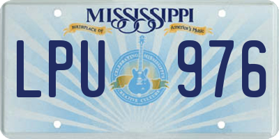 MS license plate LPU976