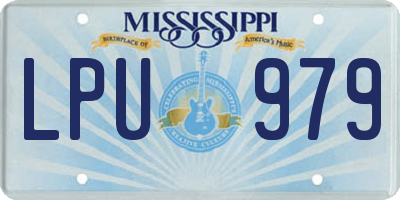 MS license plate LPU979