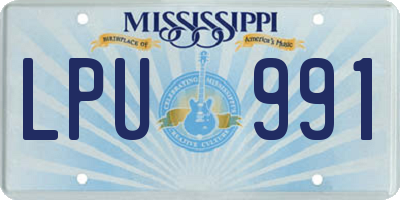 MS license plate LPU991