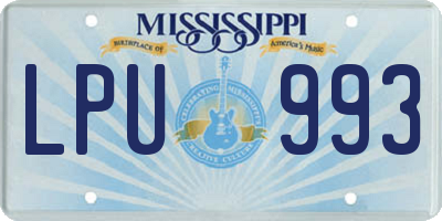 MS license plate LPU993