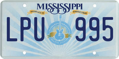 MS license plate LPU995