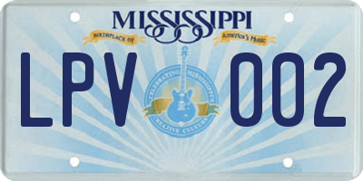 MS license plate LPV002