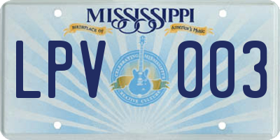 MS license plate LPV003