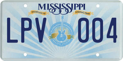 MS license plate LPV004