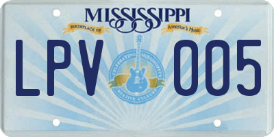 MS license plate LPV005