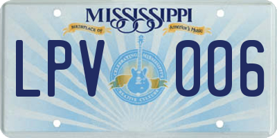 MS license plate LPV006
