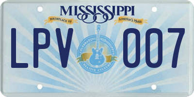 MS license plate LPV007