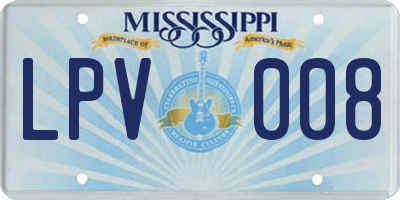 MS license plate LPV008