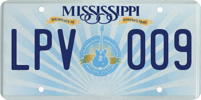 MS license plate LPV009