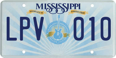MS license plate LPV010