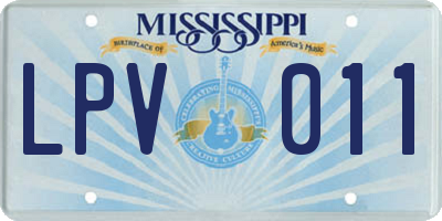 MS license plate LPV011