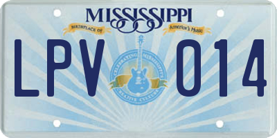 MS license plate LPV014
