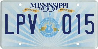 MS license plate LPV015