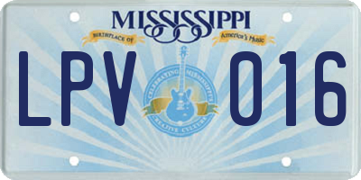 MS license plate LPV016