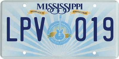 MS license plate LPV019