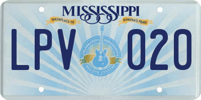 MS license plate LPV020