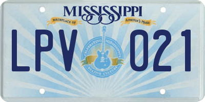 MS license plate LPV021