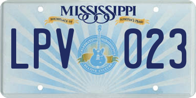 MS license plate LPV023