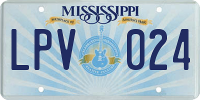 MS license plate LPV024
