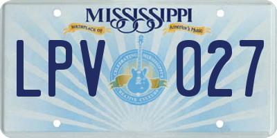 MS license plate LPV027