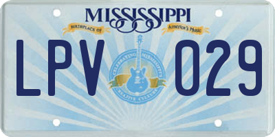 MS license plate LPV029
