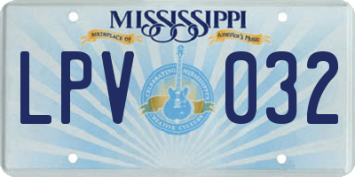 MS license plate LPV032