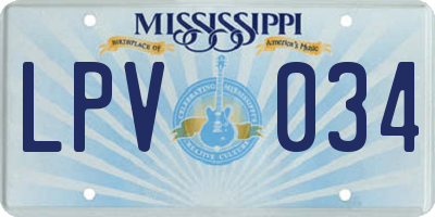 MS license plate LPV034