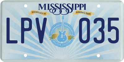 MS license plate LPV035