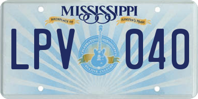 MS license plate LPV040
