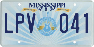 MS license plate LPV041