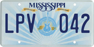 MS license plate LPV042