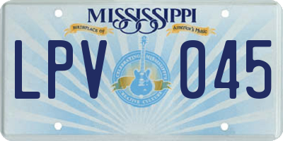 MS license plate LPV045